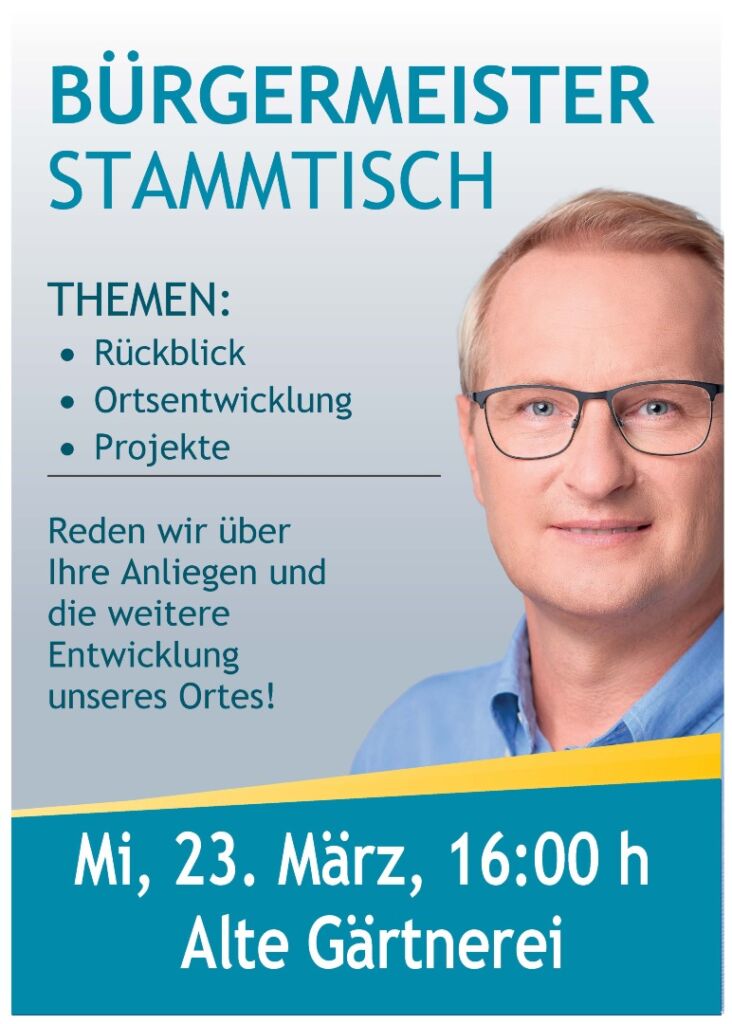 Plakat Bürgermeisterstammtisch Treb