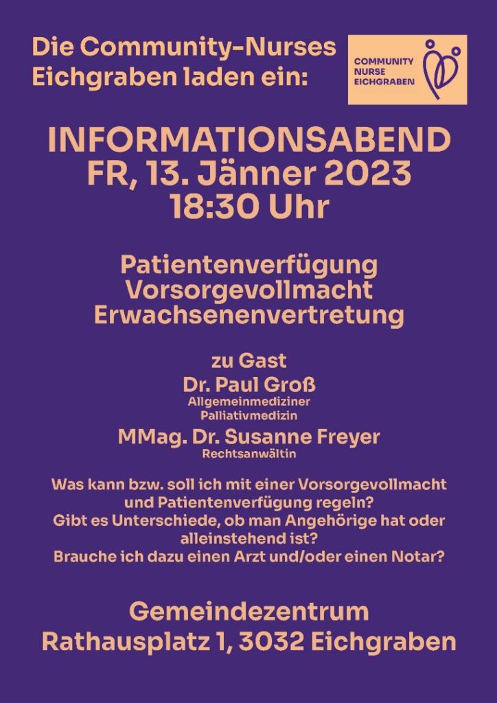 Info-Veranstaltung Patientenverfügung 13 01 2023