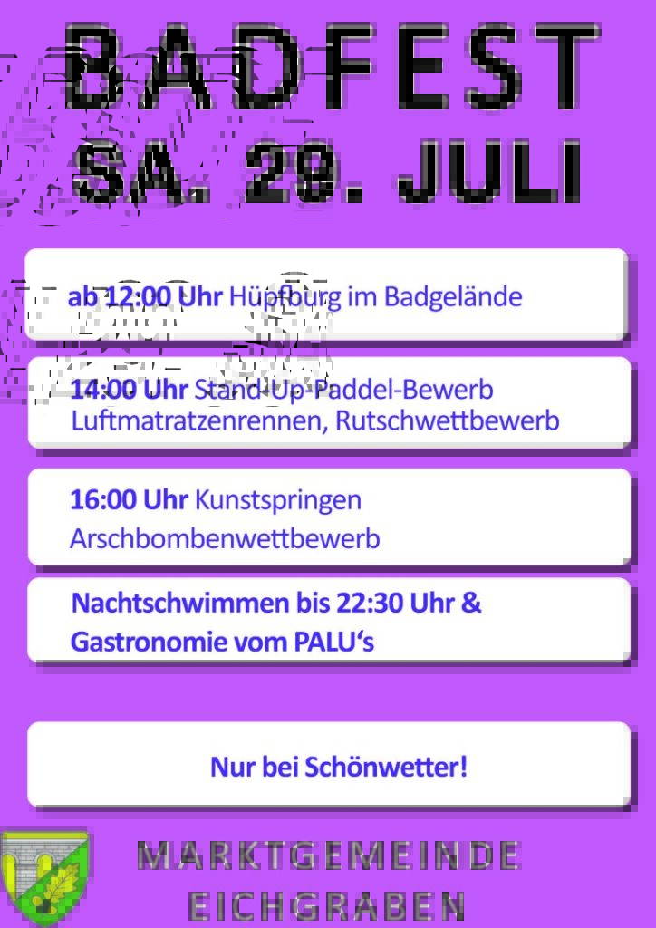 Plakat Badfest Juli 2023