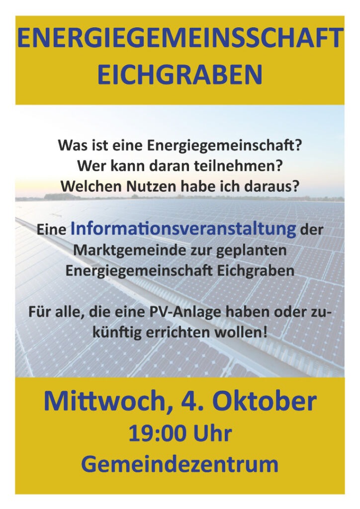 Plakat Infoveranstaltung Energiegemeinschaft