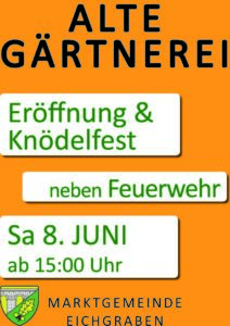 Plakat Eröffnung Alte Gärtnerei