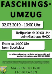 Plakat Faschingsumzug 2019 A3 A4